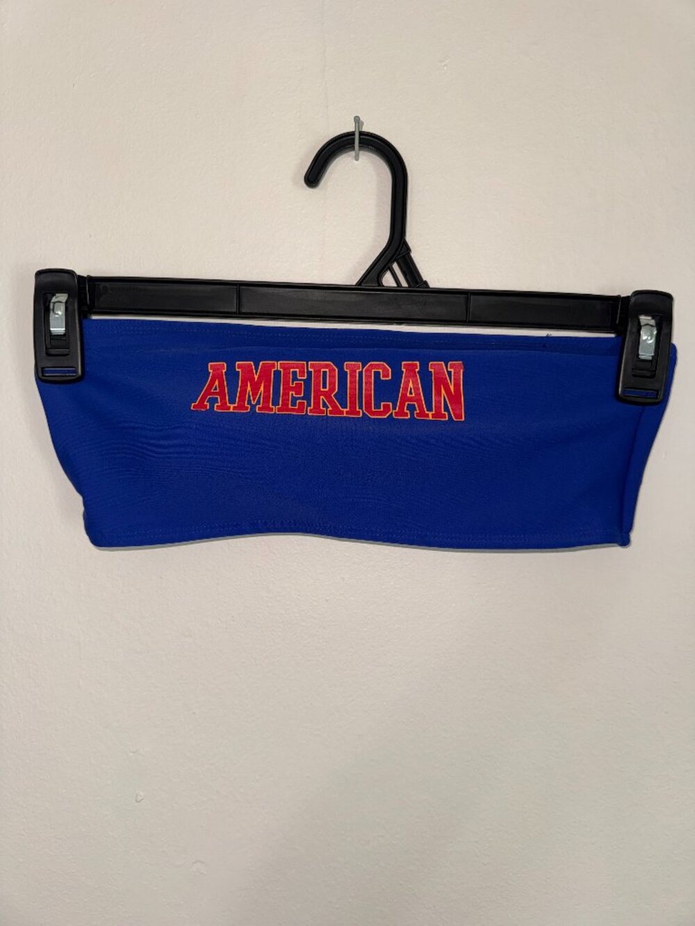 "American" Graphic Cropped Tube Top/Swim